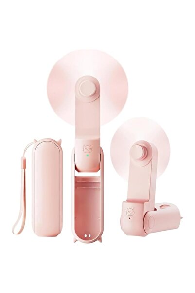 Generic مروحة يدوية محمولة من SWIUKPHE، مروحة صغيرة قابلة للطي، مروحة يدوية صغيرة مع بطارية قابلة لإعادة الشحن بقوة 1500 مللي أمبير في الساعة