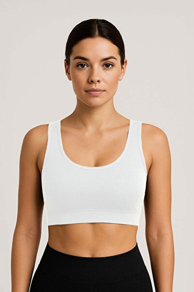 İLKE İÇ GİYİM Women's Wide Strap Padded Basic Sports Tank Top