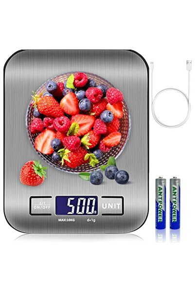 Generic ميزان مطبخ رقمي من جينهي، ميزان طعام فائق النحافة بشاشة LCD كبيرة، من الفولاذ المقاوم للصدأ، 11 رطل/10 كجم