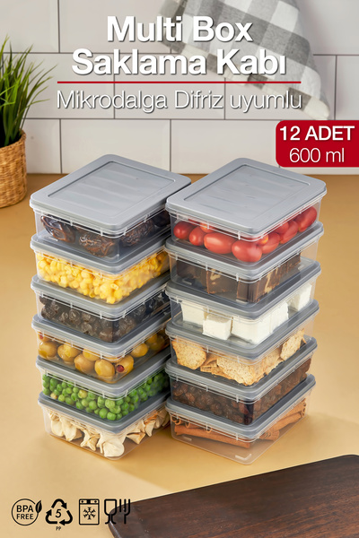 ALP HOME Multi Box 12 Li Set Saklama Kabı Seti - Dondurucu & Mikrodalga Uyumlu