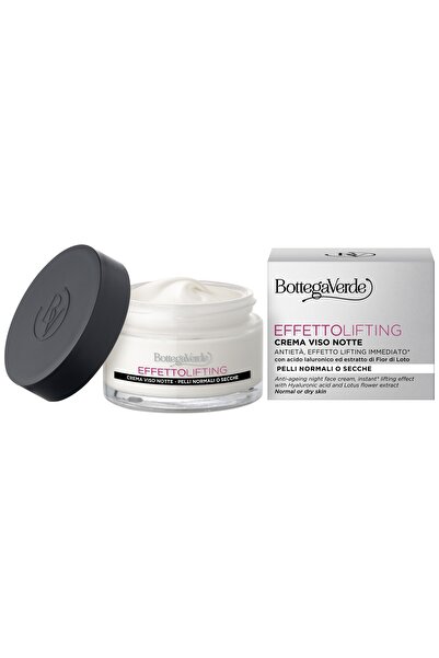 Bottega Verde Cremă de față de noapte cu efect de lifting, unt de shea și acid hialuronic - Effetto Lifting, 50 ml