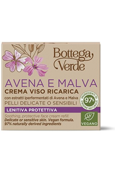 Bottega Verde Cremă facială pentru ten delicat și sensibil cu extracte hiperfermentate de ovăz și nalbă - Avena e M