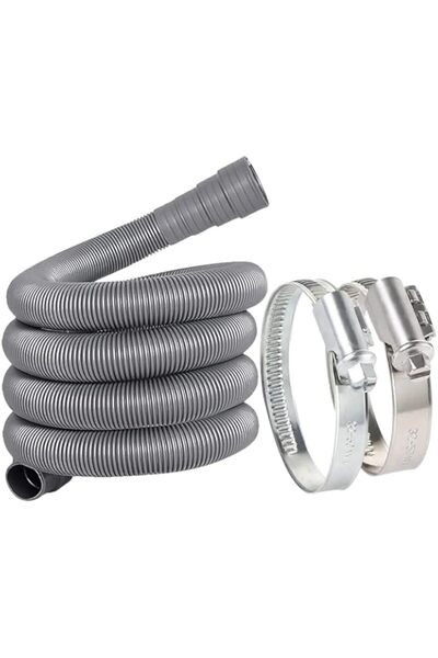 Generic طقم تمديد خرطوم تصريف الغسالة ETAVA، مناسب لجميع خراطيم الصرف، 2 متر مع 2 خرطوم