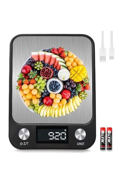 Generic ميزان مطبخ رقمي، ميزان طعام عالي الدقة قابل لإعادة الشحن، ميزان طعام متعدد الوظائف، ميزان قهوة