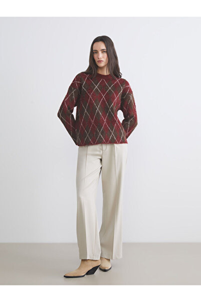 LC Waikiki Ozmarka New Season Wide Leg Women's Pleated Trousers with Belt at the Waist