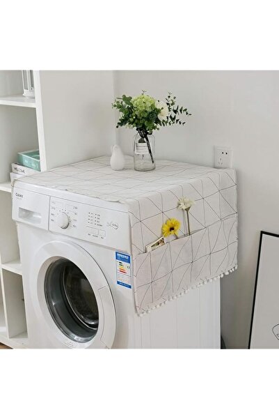 Generic QUEENADA Fridge Dust-Proof Cover - Washing Machine Cover with 6 Storage Bags, Non Slip Anti-Wrinkle