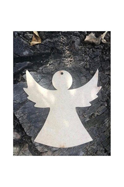 OEM Set 10 globuri de Crăciun, îngeraș brut, din MDF, dimensiuni 10x9.9cm