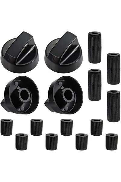 Generic i 4 Pack Black Universal Control Knobs, with 4 x Long adapters and 8 x Short adapters, Compatible fo