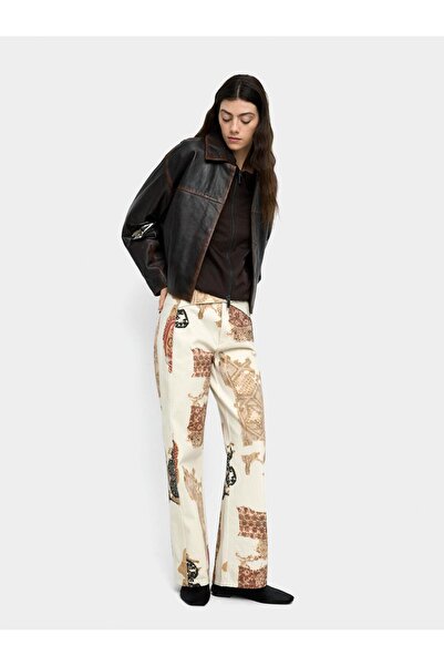 PARFOIS Baskılı Denim Pantolon %100 pamuk