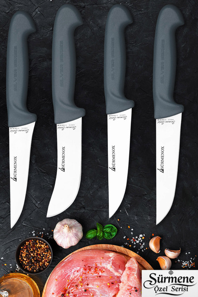 SÜRMENOX Sürmene Gri Serisi Mutfak Bıçak Seti Yüzme Sıyırma Kasap Et Ekmek Se...