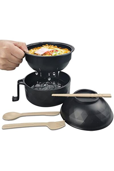 Generic جهاز طهي رامين بالميكروويف من ELECDON، طقم أوعية رامين مع غطاء وعيدان تناول الطعام، أساسيات السكن الجامعي لطلاب الجامعات