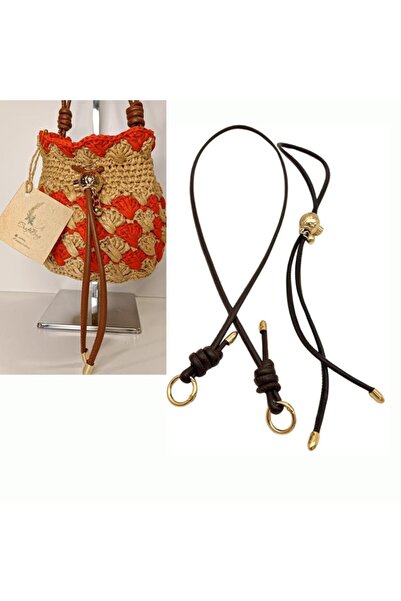 angel çanta aksesuar طقم حقائب برباط من موديل Düğüm باللون البني الداكن