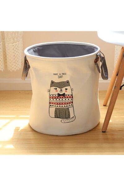 Generic سلال تخزين دايونغ، سلة تنظيم منزلية دائرية قابلة للطي مصنوعة من القطن...