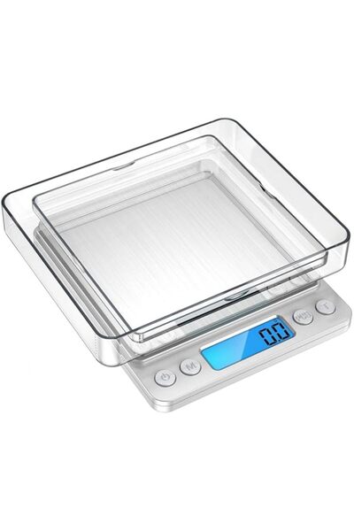 Generic ميزان مطبخ رقمي من دي لوف، 3000 جرام، 0.01 أونصة/ 0.1 جرام، ميزان طعام صغير، مع ظهر - L