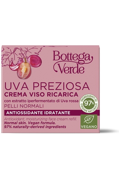 Bottega Verde Rezerva cremă pentru ten normal sau uscat cu extract hiperfermentat de struguri roșii-Uva Preziosa