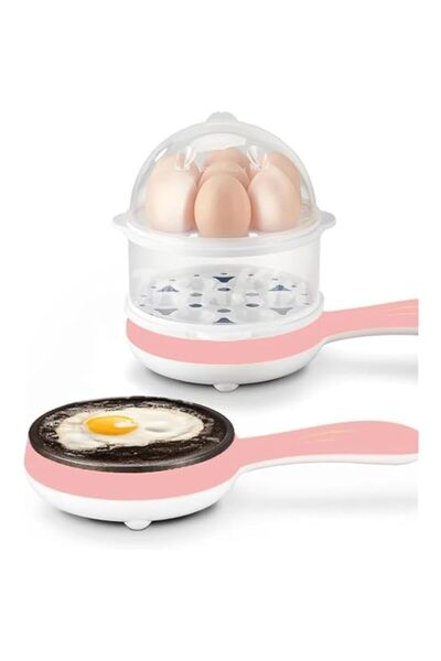 Generic طباخة بيض كهربائية لـ ١٤ بيضة | غلاية بيض سريعة مزدوجة الطبقات لبيض م...