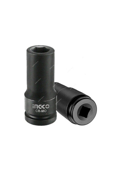 Ingco مقبس تأثير عميق 1/2 بوصة HDIS12161L مقبس احترافي شديد التحمل من فولاذ ا...