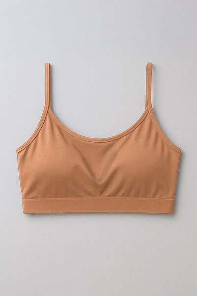 İLKE İÇ GİYİM Women's Thin Strap Padded Basic Sports Tank Top 3 Pieces