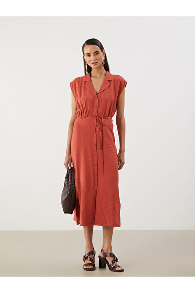 LC Waikiki Nevavm Belted and Gathered Shirt Dress with a Difference