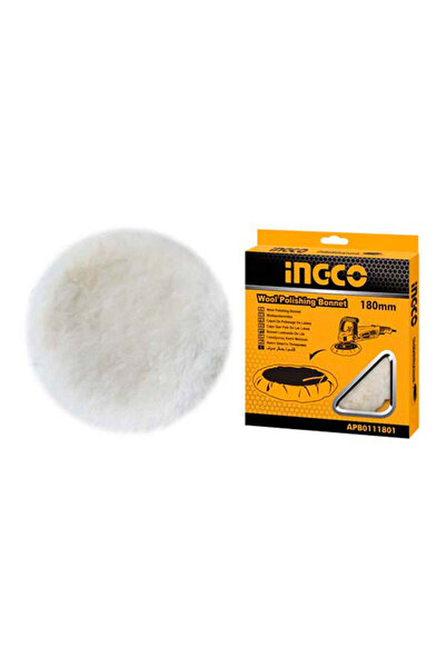Ingco غطاء تلميع الصوف APB0111801 - وسادة صوف عالية الجودة ومتينة للسيارات شديدة اللمعان والمعادن والخشب