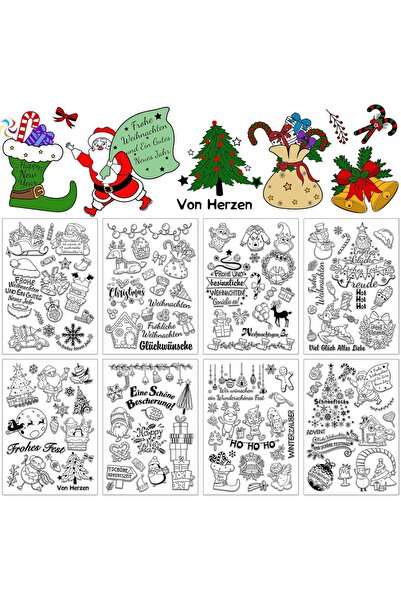 Dpkow Set de 126 stickere pentru Craciun Dpkow, silicon, multicolor