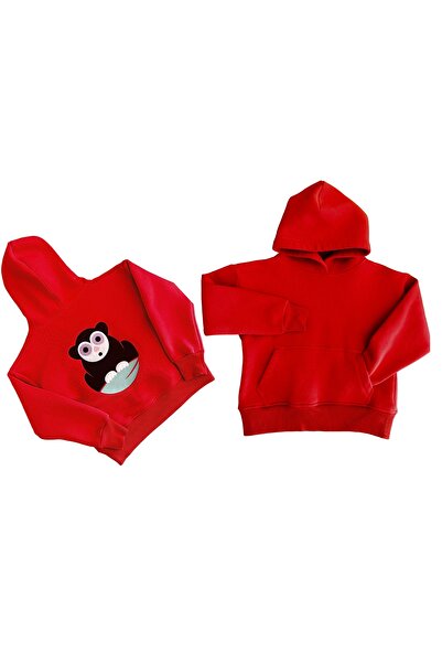 Beynlab Children's Sweatshirt Tarsier Hoodie Pomegranate