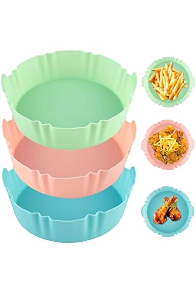 Generic 3Pcs Silicone Air Fryer Liners, Reusable Baking Cups, Pastry Cake Molds, Air Fryer Accessories for C