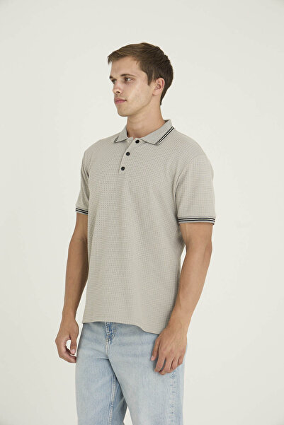 KLY Men's Polo Neck T-Shirt Modern Design Buttoned Collar 80% Cotton