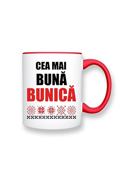 OEM Cană personalizată cu mesajul „Cea mai bună bunica”, Betaprint, albă cu m...