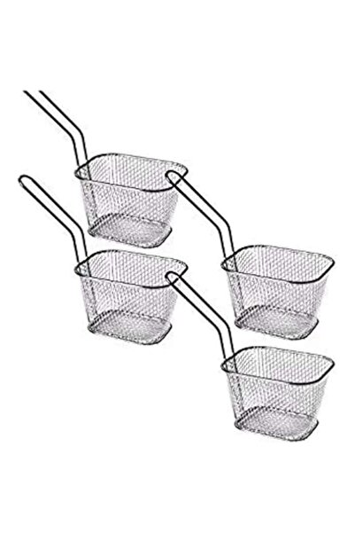 Generic Erweicet 4PCS Fry Basket, Mini Square Fry Basket Steel French Fry Chip Basket Food Baskets for Servi