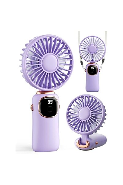 Generic TERRIFI Portable Handheld Fan with 4000mAh Battery, 3-in-1 Multifunctional Travel Fan, 90° Foldable