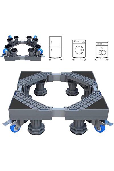 Generic قاعدة متنقلة عالمية من NW - قاعدة قابلة للتعديل لغسالة الملابس ومجفف الملابس وحامل الثلاجة وعربة الأجهزة