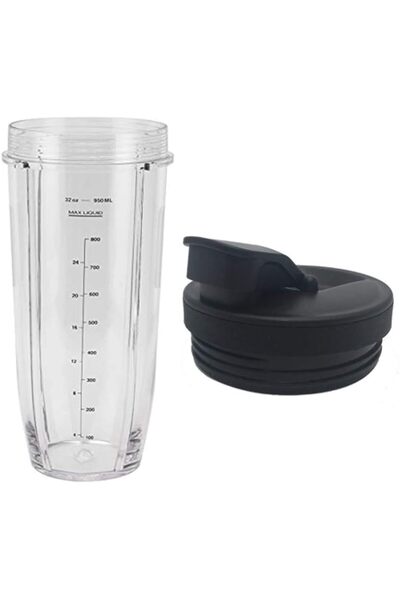 Generic قطع غيار كوب Joystar سعة 32 أونصة مع غطاء فوهة لخلاط Nutri Ninja Auto...