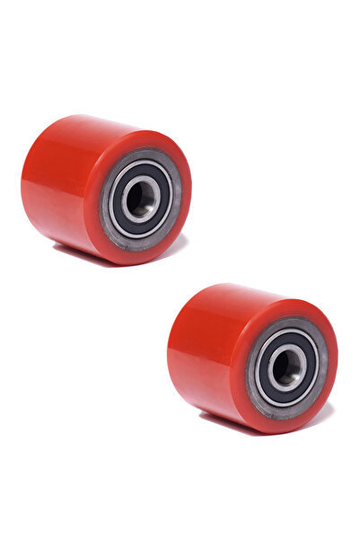 Handlekraft Set de 2 roți pentru transpalet manual, 3000 kg/roată, poliuretan, role cu aderență, 80x70 mm, roșu