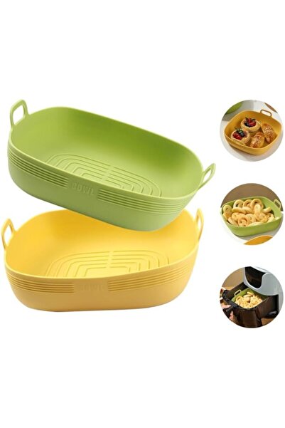 Generic بطانات سيليكون مربعة لمقلاة الهواء من أزوني، قطعتان 8.5 بوصة غير لاصقة، قابلة لإعادة الاستخدام، مقلاة هوائية من السيليكون