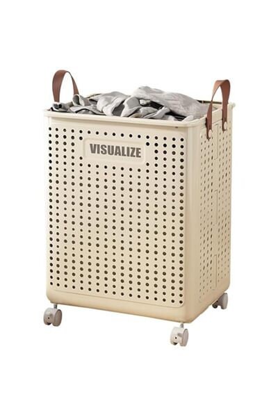 Generic XVersion Foldable Laundry Basket with Wheels, Collapsible Bucket Laun...