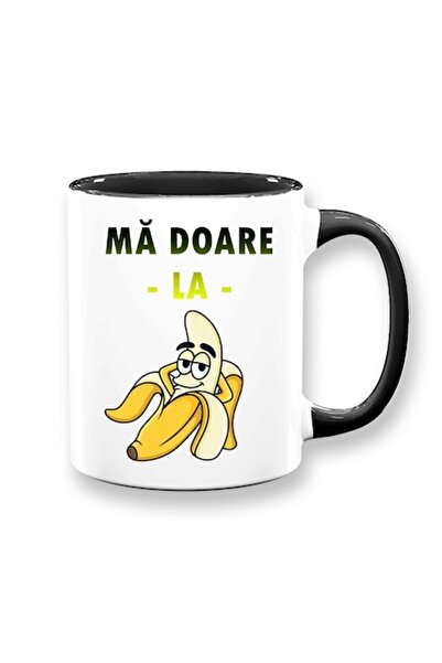 OEM Cana personalizată cu mesaj: 'Ma doare la banana', Betaprint, albă cu int...