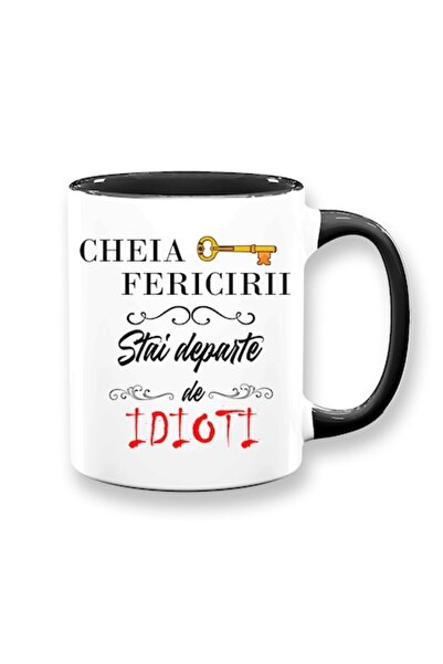 OEM Cană personalizată cu mesajul: „Cheia fericirii, stai departe de...”