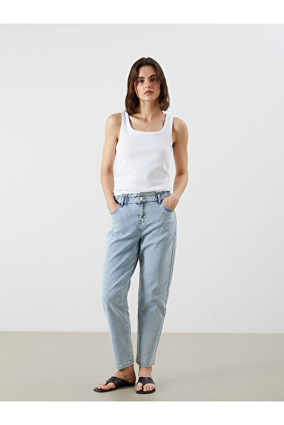 LC Waikiki Beli Lastikli Slim Mom Kadın Jean Pantolon