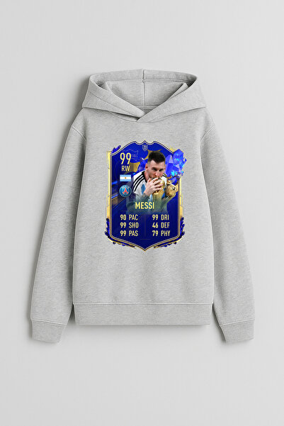 MODA Jucătorul de fotbal Lionel Messi cu imprimeu Hanorac gri pentru băieți c...