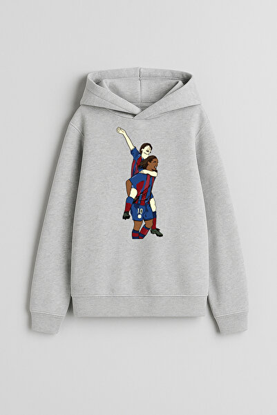 MODA Jucătorul de fotbal Lionel Messi cu imprimeu Hanorac gri pentru băieți c...