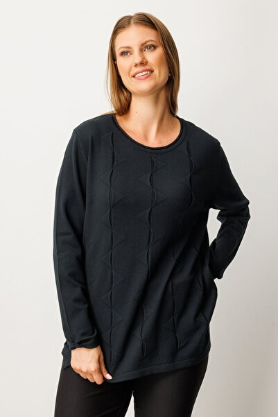 On Fashion On Self-Patterned Knitwear Sweater-65329