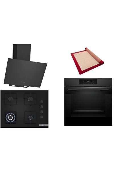 Bosch Siyah 3 lü Ankastre Set ( HJG852YT0T - POH7C6P30O - DWK64PJ60T ) 3D Fry...