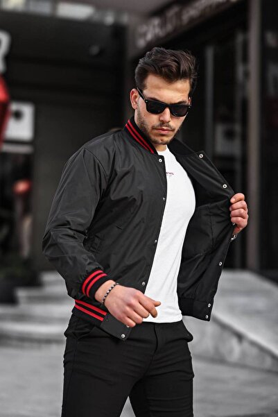 comstar Men's Printed Hooded Black College Windbreaker & Raincoat