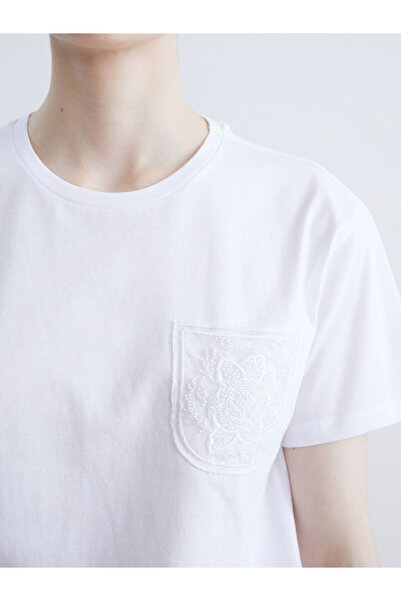 LC Waikiki Lcw Vision Crew Neck Lace Pocket Women's T-Shirt