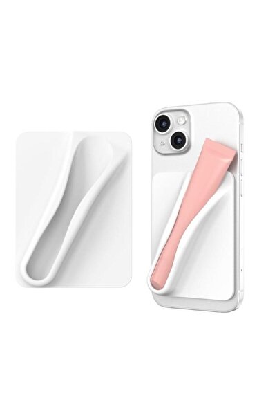 Mi7a İpeksi Silikon Lipbalm Tutucu Yapışkanlı Telefon Kılıfı Aksesuarı