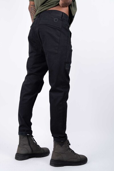 Ex-pent Erkek Cepli Siyah Pamuklu Gabardin Pantolon