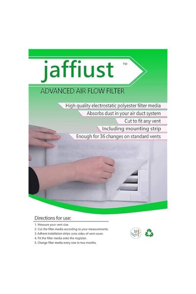 Generic jaffiust Air Vent Filter Set 60'' x 18'' Electrostatic Media With 126" of Installation Tape 20+ Filt