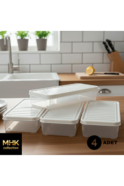 MHK Collection حاوية تخزين متوسطة الحجم بغطاء 1 لتر