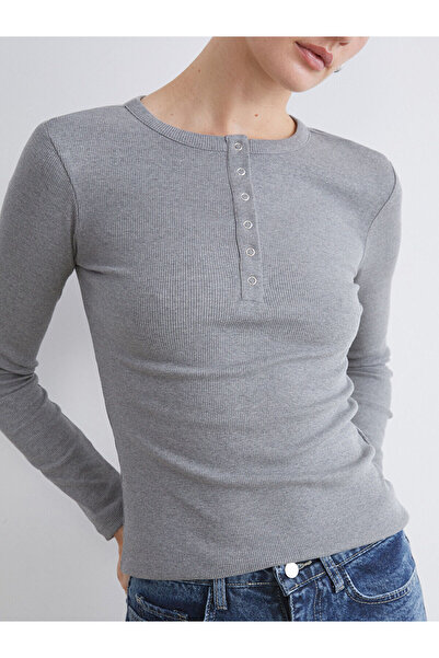 LC Waikiki Anthracite Crew Neck Women's Bodysuit